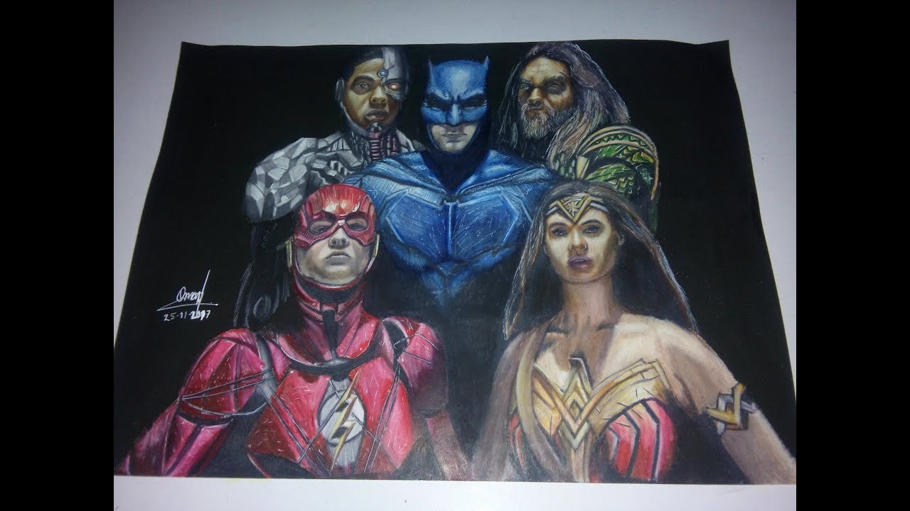 1280x720 speed drawing justice league - Justice League Drawing
