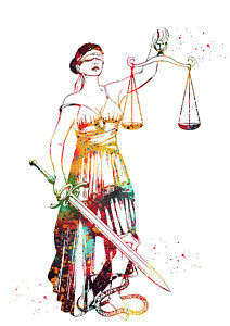 212x300 Scales Of Justice Art Fine Art America - Justice Scale Drawing