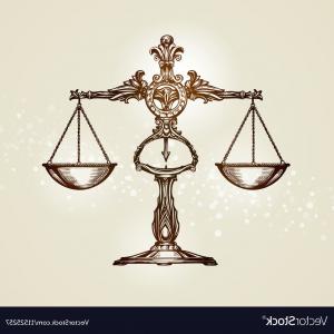 300x300 Vintage Scales Of Justice Hand Drawn Sketch Vector Sohadacouri - Justice Scale Drawing