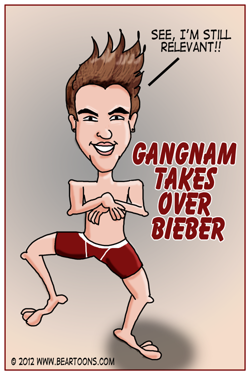 500x750 gangnam style takes over justin bieber - Justin Bieber Cartoon Drawing