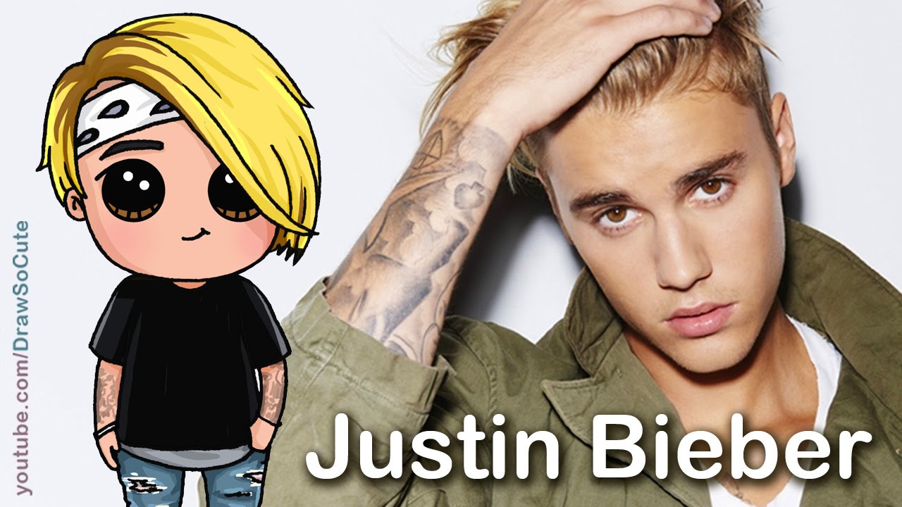 1280x720 how to draw justin bieber chibi step - Justin Bieber Cartoon Drawing