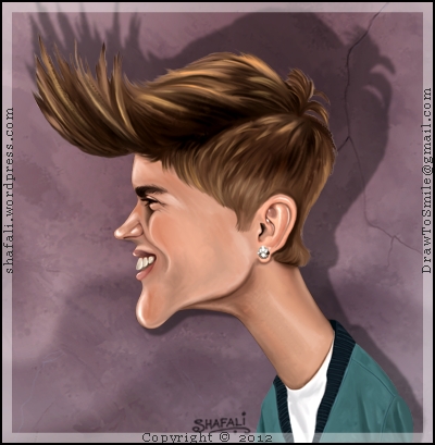 400x409 caricaturecartoon of the teen sensation justin and of his - Justin Bieber Cartoon Drawing