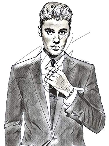 375x500 justin bieber sketch drawing print poster hand drawn - Justin Bieber Drawing