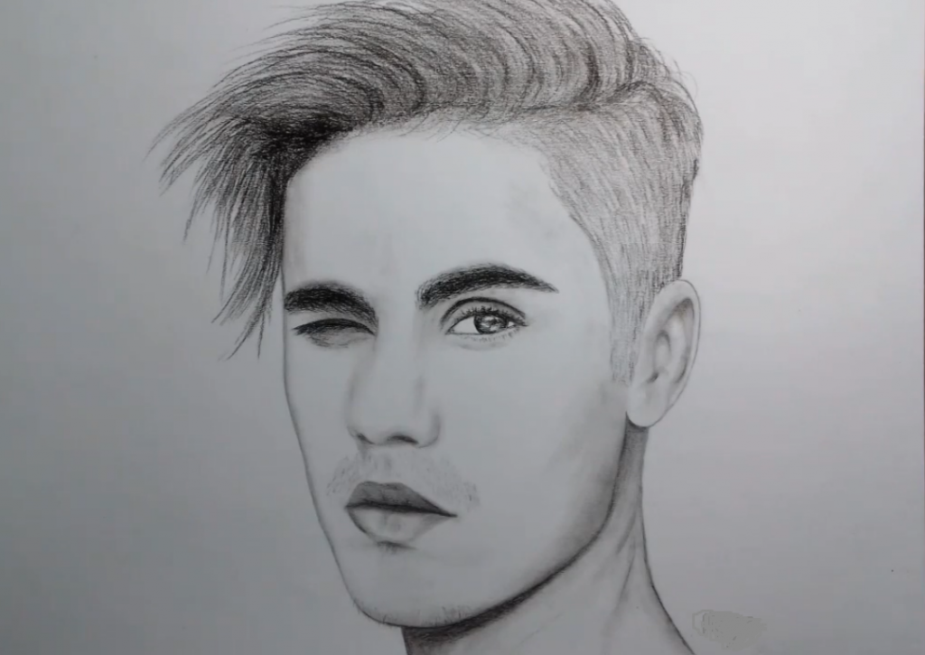 1024x725 justin bieber drawing step - Justin Bieber Drawing