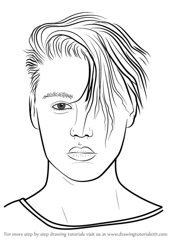 567x800 learn how to draw justin bieber - Justin Bieber Drawing