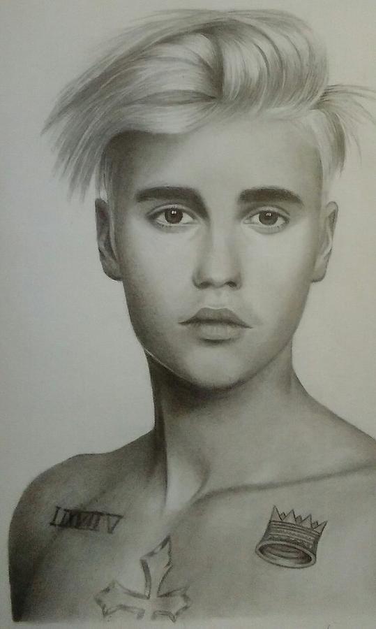 539x900 realistic justin bieber drawing drawing - Justin Bieber Drawing
