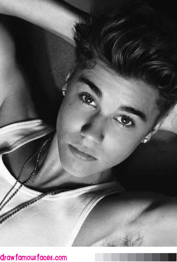 600x890 Drawing Justin Bieber Draw Famous Faces - Justin Drawing