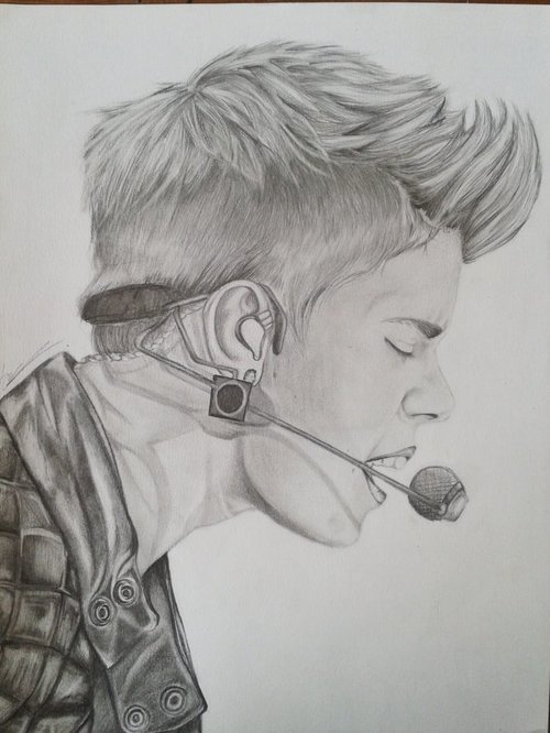 500x666 Drawing Of Justin Bieber - Justin Drawing