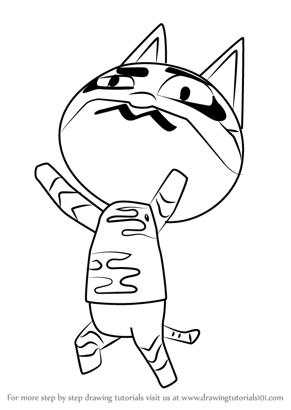 600x846 Learn How To Draw Kabuki From Animal Crossing - Kabuki Drawing