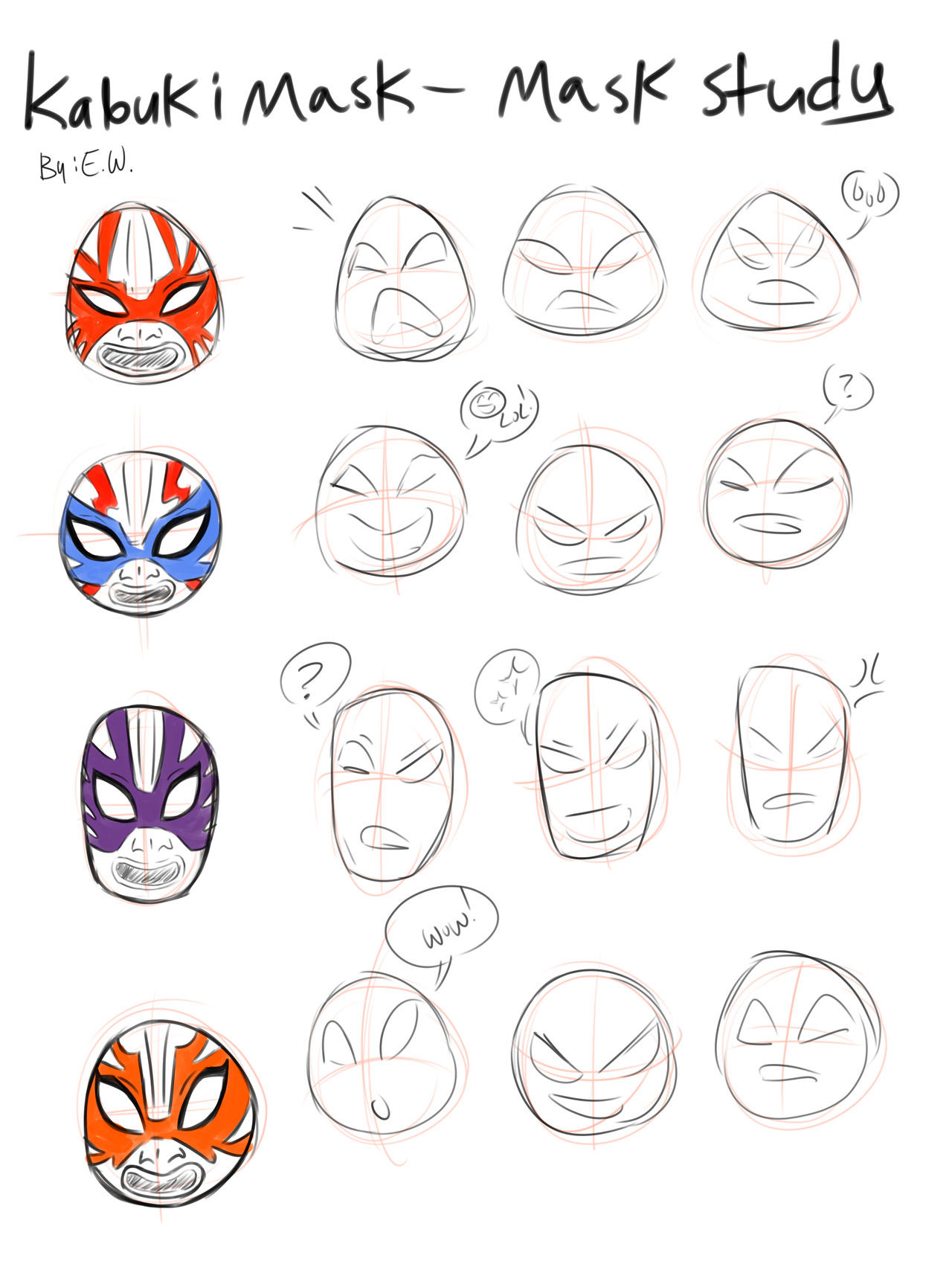 1280x1707 Lee Lee's Art Been Drawing And Practicing The Kabuki Mask - Kabuki Drawing