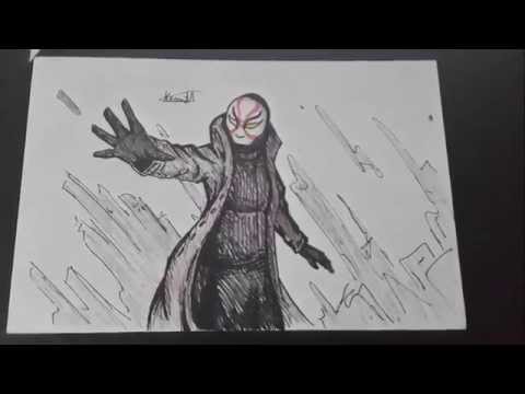 480x360 Speed Drawing Kabuki Mask, Big Hero - Kabuki Drawing