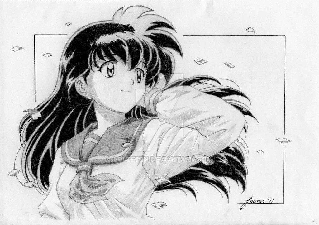 1024x722 kagome higurashi - Kagome Drawing