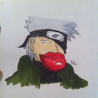 320x320 A Drawing Of Kakashi Without His Mask - Kakashi Drawing