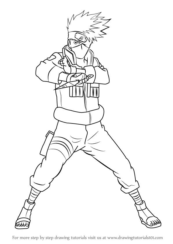 598x844 Learn How To Draw Kakashi Hatake From Naruto - Kakashi Drawing Easy