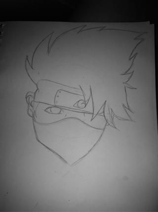 320x429 Meh Crappy Drawing Of Kakashi From Naruto Ig Something Easy - Kakashi Drawing Easy