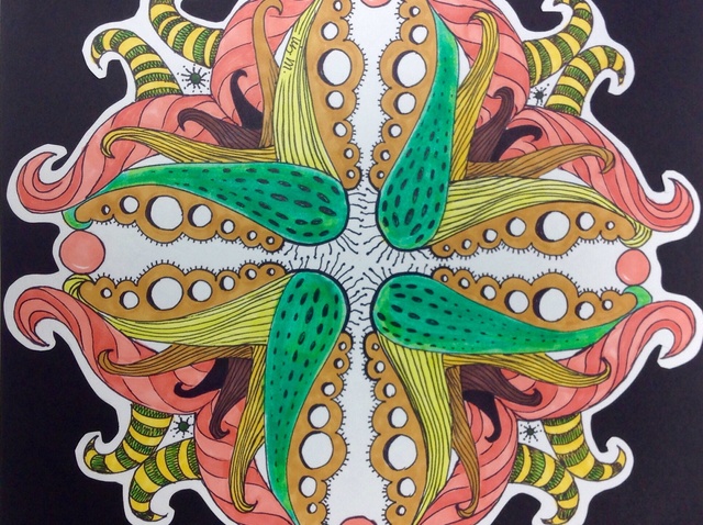 640x478 How To Draw A Kaleidoscope - Kaleidoscope Drawing