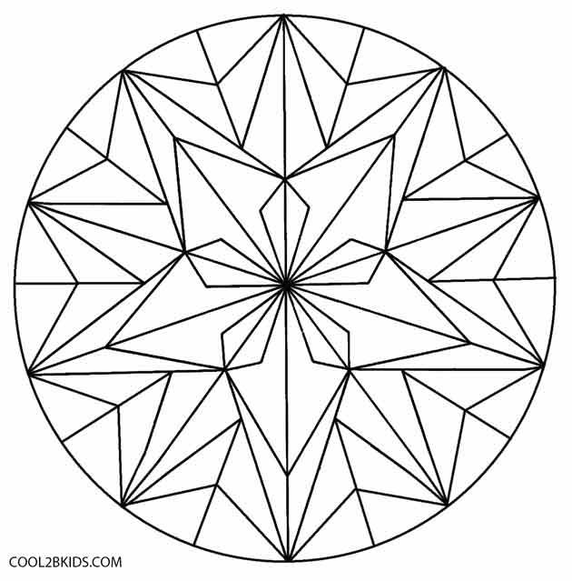 630x639 Printable Kaleidoscope Coloring Pages For Kids - Kaleidoscope Drawing