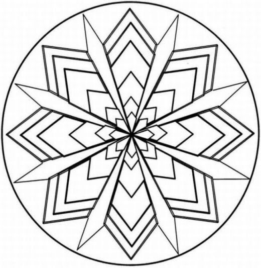 520x533 Symmetry Coloring Design Kaleidoscope Coloring Pages Drawing - Kaleidoscope Drawing
