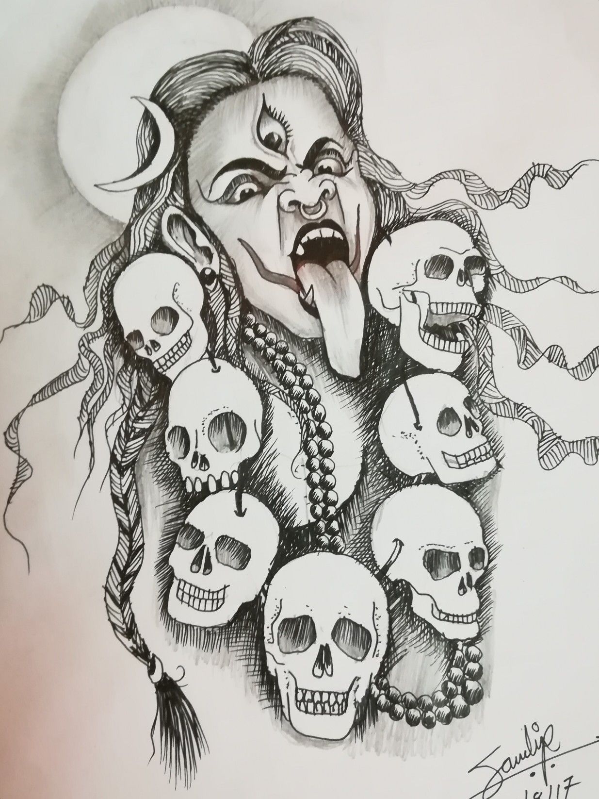 1235x1646 kali mata tattoo drawing - Kali Drawing