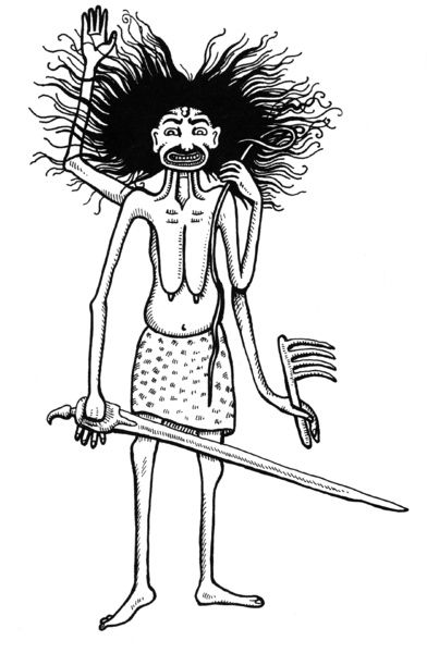 392x600 prints of hindu goddess kali drawing after an century - Kali Drawing