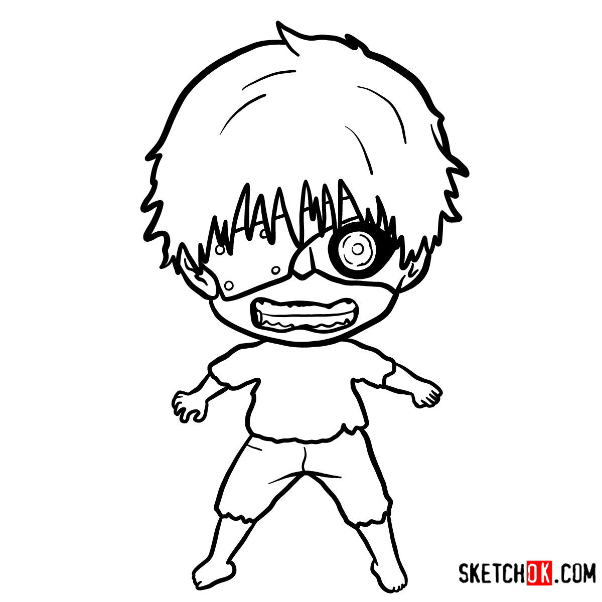 1200x1200 how to draw ken kaneki chibi tokyo ghoul - Kaneki Ken Drawing