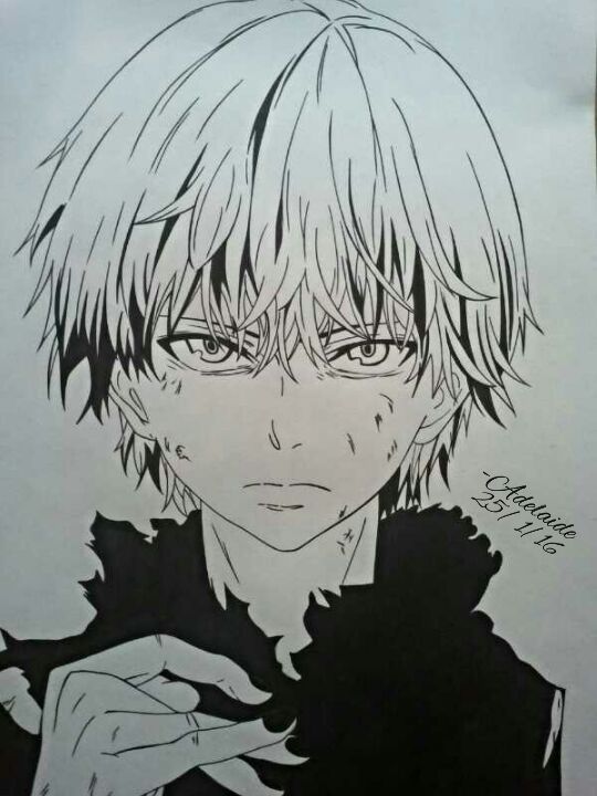 Как нарисовать kaneki ken