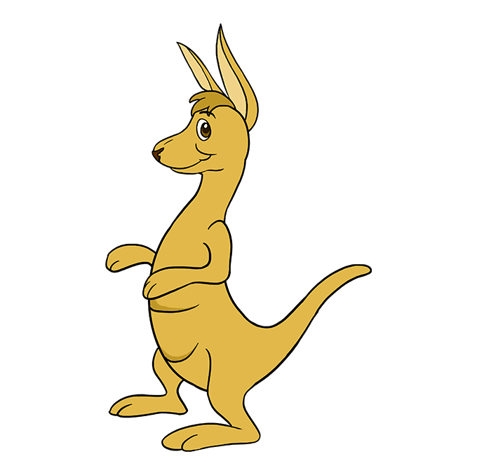 680x678 How To Draw A Cartoon Kangaroo - Kangaroo Cartoon Drawing