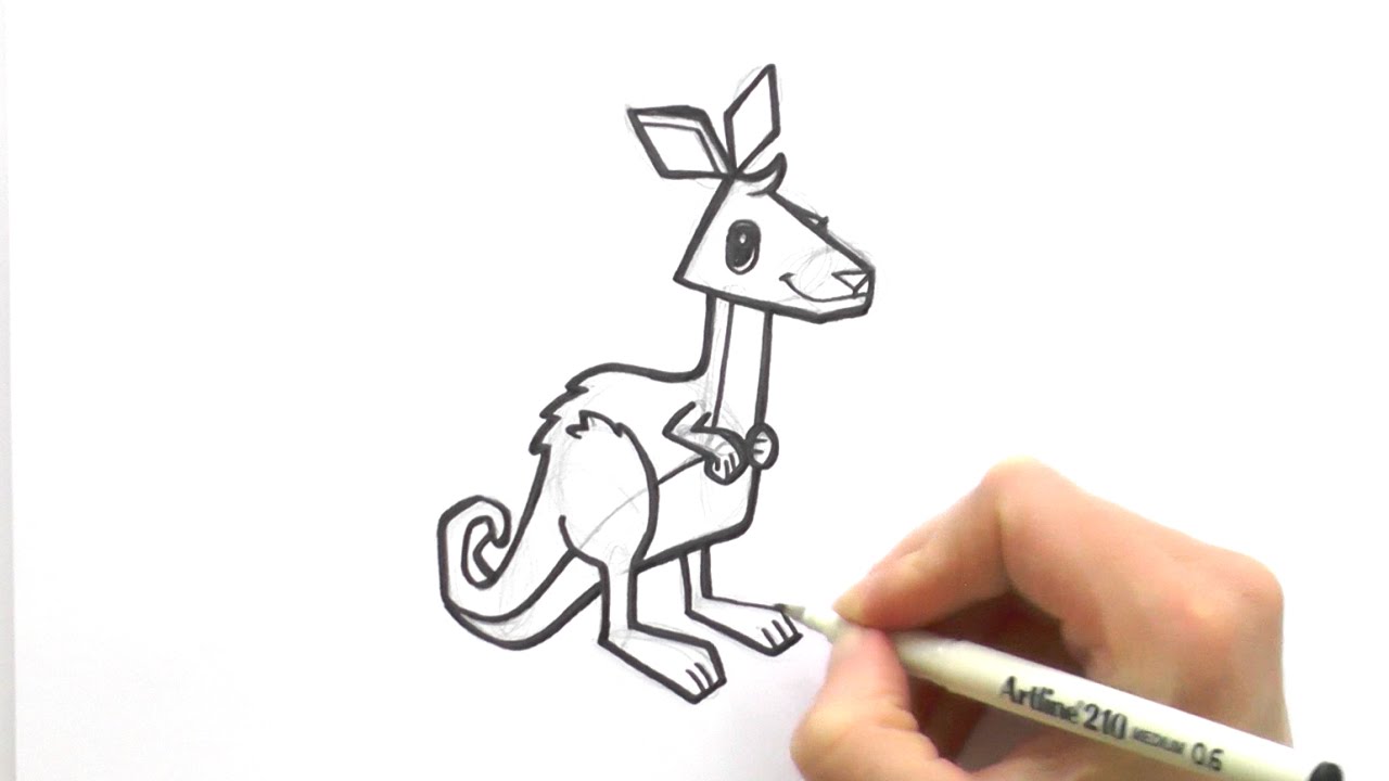 1280x720 How To Draw A Cartoon Kangaroo From Animal Jam - Kangaroo Cartoon Drawing