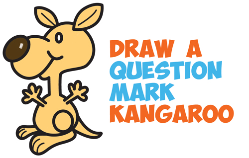 500x318 how to draw a cartoon kangaroo from a question mark shape - Kangaroo Cartoon Drawing