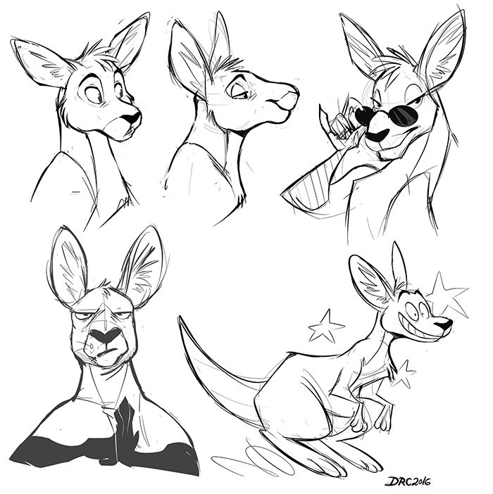 700x702 Kangaroo Doodles - Kangaroo Cartoon Drawing