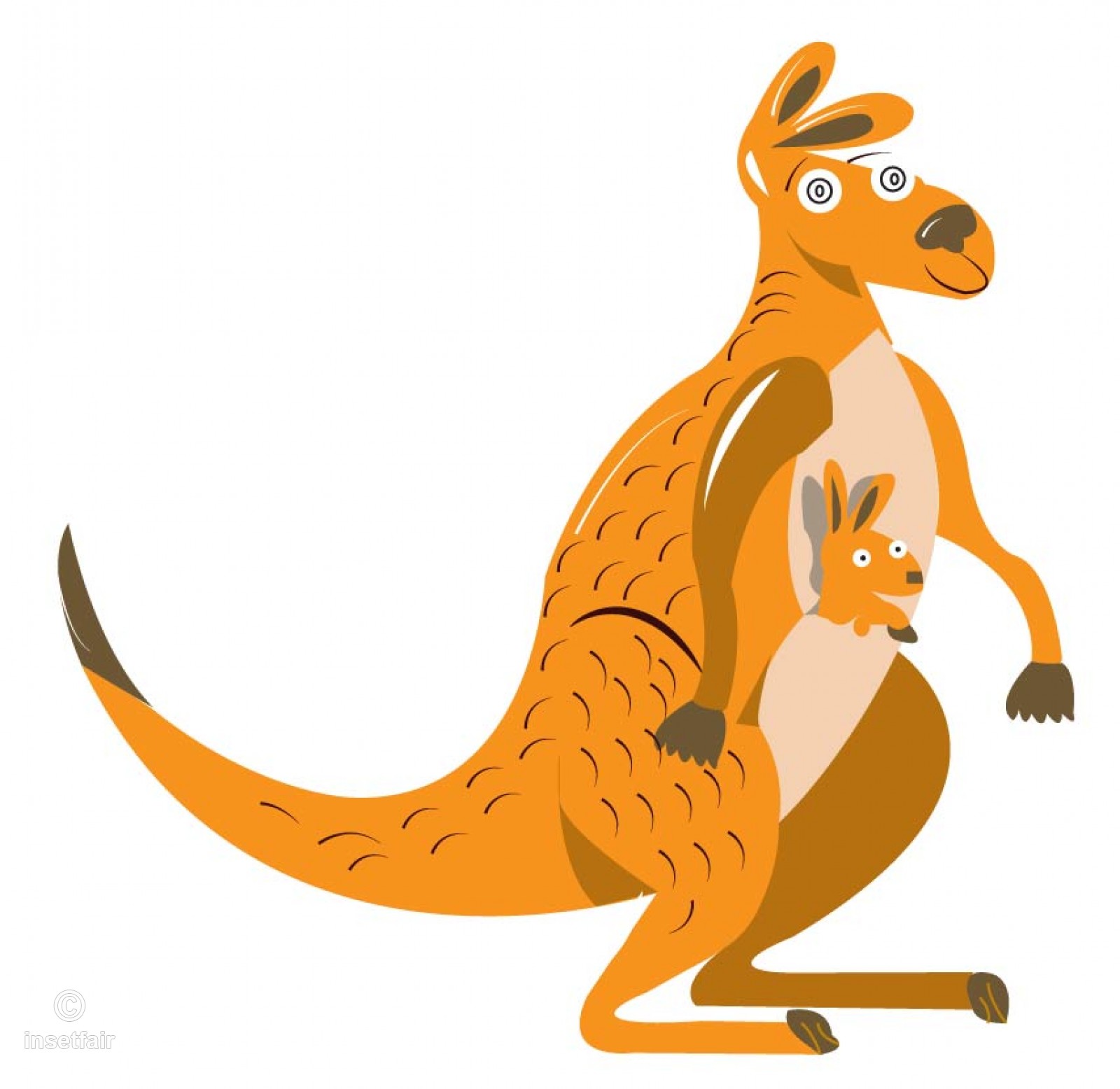 1600x1556 Kangaroo With Baby Cartoon Drawing - Kangaroo Cartoon Drawing