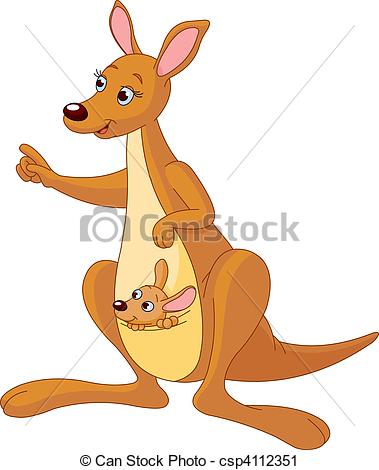 379x470 cartoon kangaroo and joey pointing cartoon kangaroo and its baby - Kangaroo Cartoon Drawing