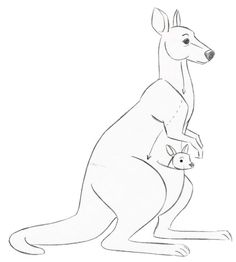 236x262 Cute Kangaroo Cartoon Character Alvie's Day With A Funny - Kangaroo Cartoon Drawing