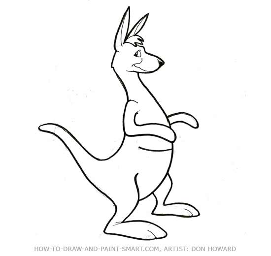 550x520 How To Draw A Kangaroo - Kangaroo Drawing