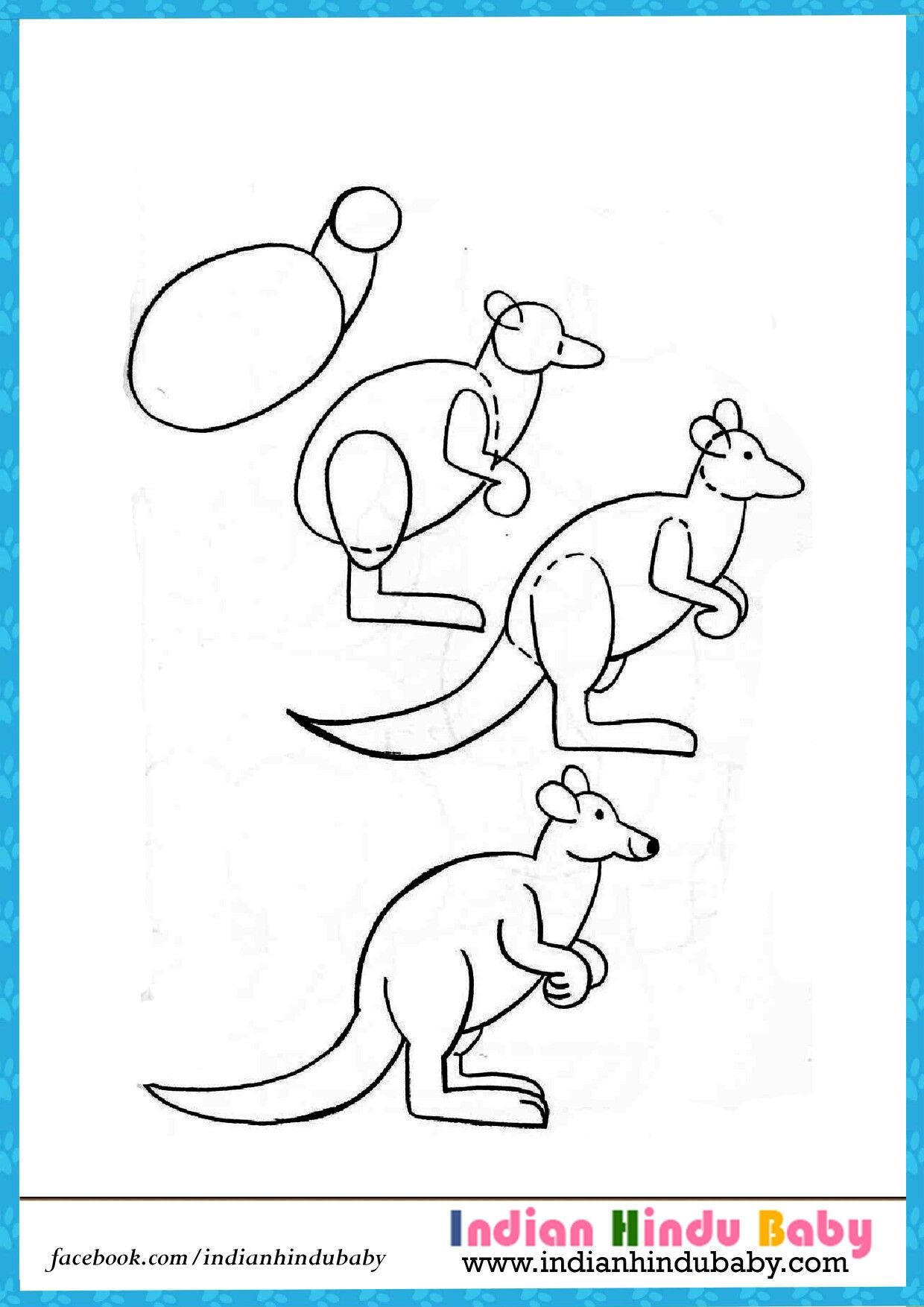 1240x1754 Kangaroo Drawing Easy Step - Kangaroo Drawing Easy