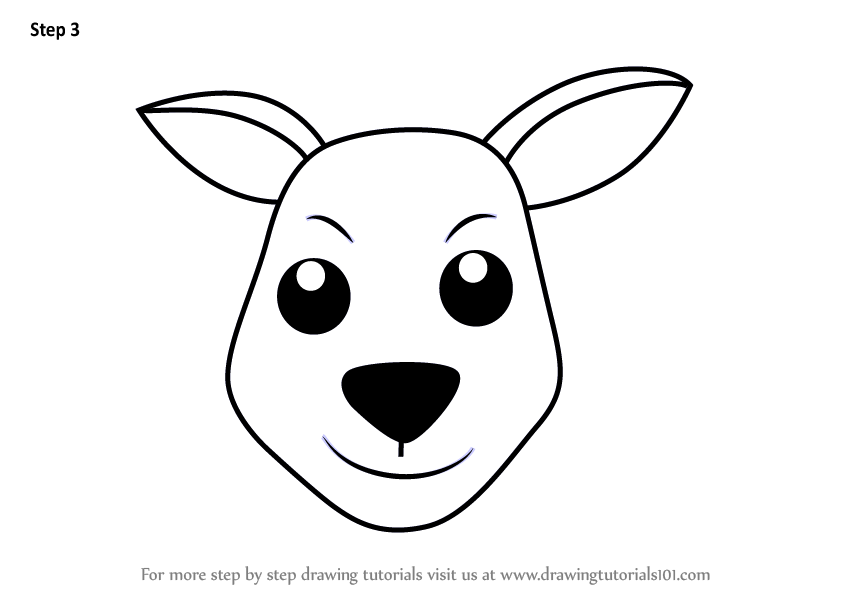 844x598 Learn How To Draw A Kangaroo Face For Kids - Kangaroo Drawing Easy