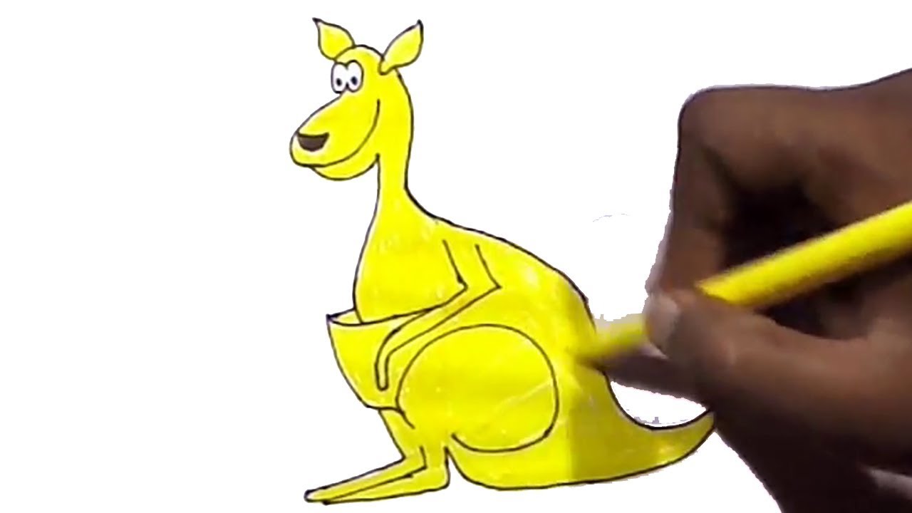 1280x720 How To Draw Kangaroo For Kids How To Draw Animals Easy Step - Kangaroo Drawing For Kids