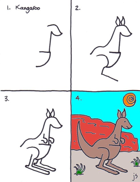 491x639 How To Draw A Kangaroo For Kids Art For Kids - Kangaroo Drawing For Kids