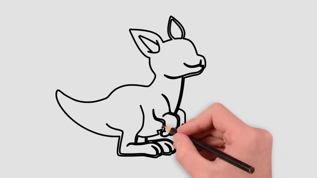 1280x720 How To Draw A Kangaroo, Draw Animals - Kangaroo Drawing For Kids