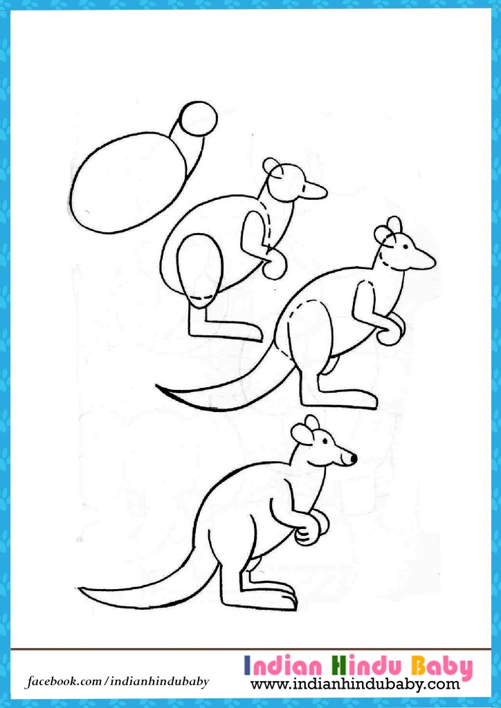 724x1024 Kangaroo Step - Kangaroo Drawing For Kids