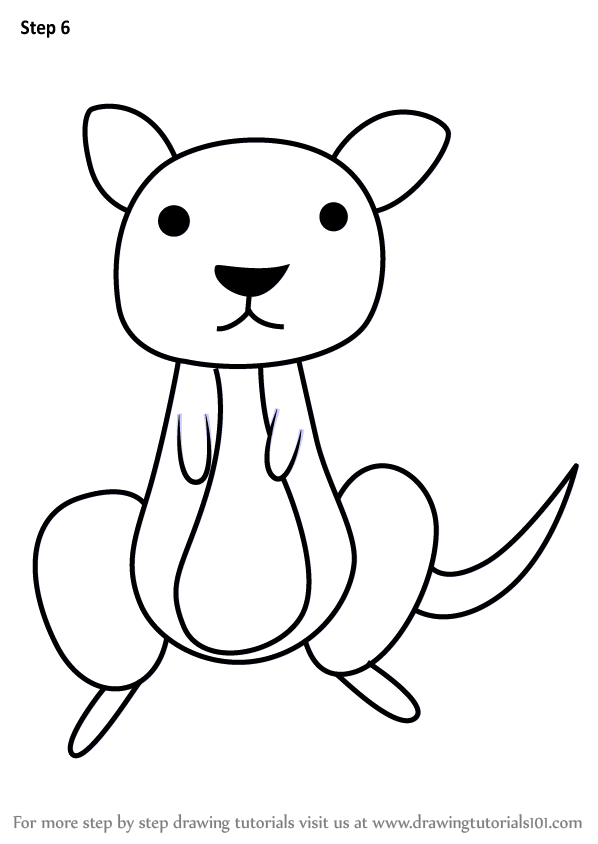598x844 Learn How To Draw A Kangaroo For Kids - Kangaroo Drawing For Kids