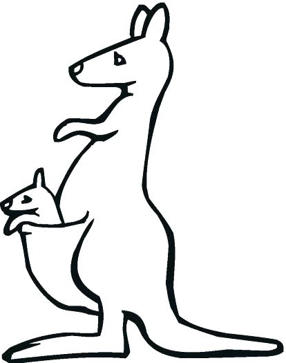 414x525 Coloring Kangaroo Coloring Pages Outline Kangaroos - Kangaroo Drawing For Kids