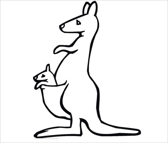 Kangaroo Outline Drawing at PaintingValley.com | Explore collection of ...