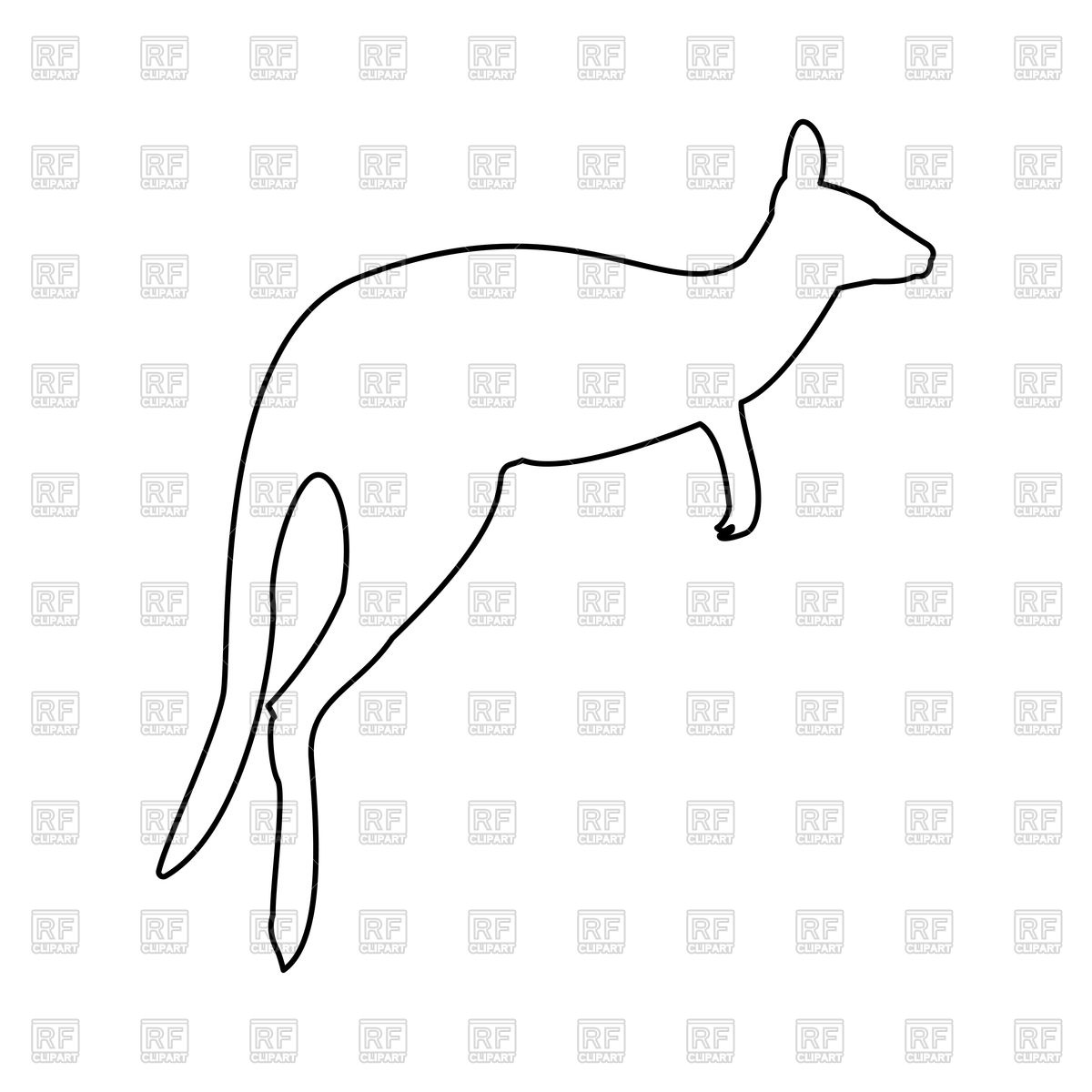 1200x1200 Kangaroo Outline On White Background Vector Image Of Plants - Kangaroo Outline Drawing
