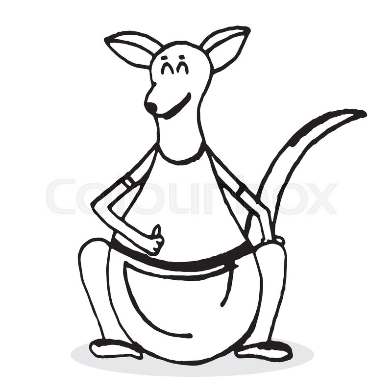 800x800 Kangaroo Hand Drawn Sketch Australia Stock Vector Colourbox - Kangaroo Sketch Drawing