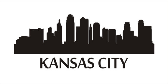570x285 kansas city skyline reusable stencils sizes available create - Kansas City Skyline Drawing
