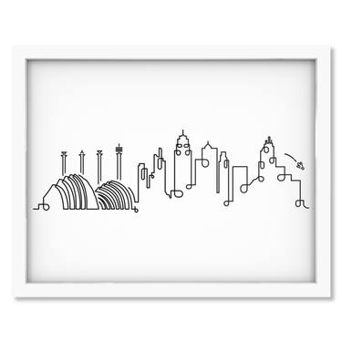375x375 kansas city skyline printmaking - Kansas City Skyline Drawing