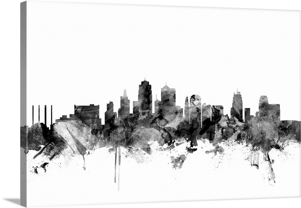 1000x690 kansas city skyline wall art, canvas prints, framed prints, wall - Kansas City Skyline Drawing