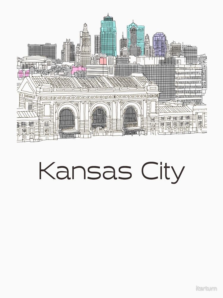 750x1000 hand drawn kansas city skyline unisex t shirt in kansas - Kansas City Skyline Drawing