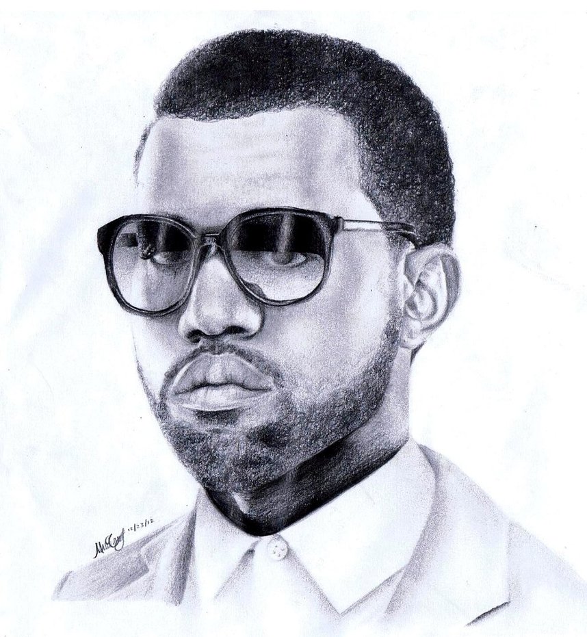 858x931 Kanye West Drawing Art Drawing Skill - Kanye West Drawing